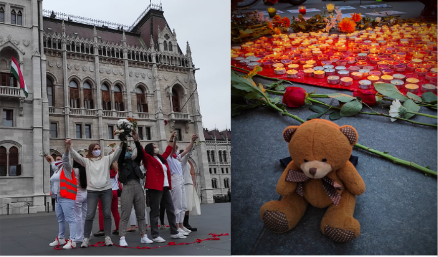 Performance et hommage à la bougie avec nounours